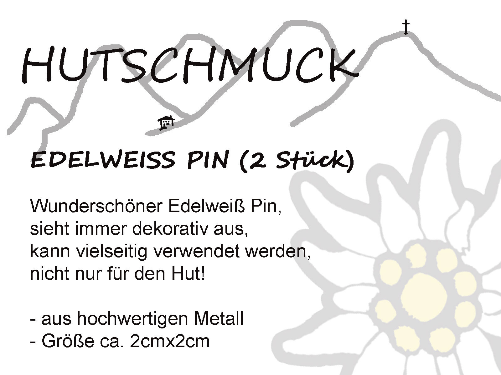 Edelweiss-Pin-klein-2-Stueck